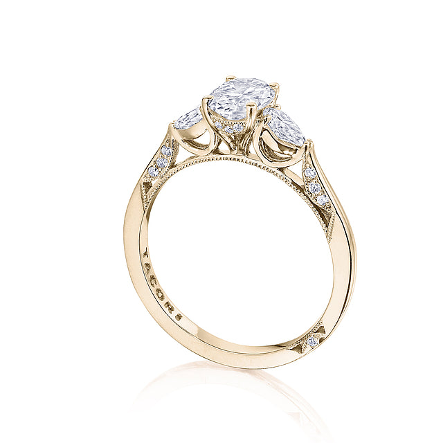 18KR Simply Tacori Oval 3-Stone Engagement Ring