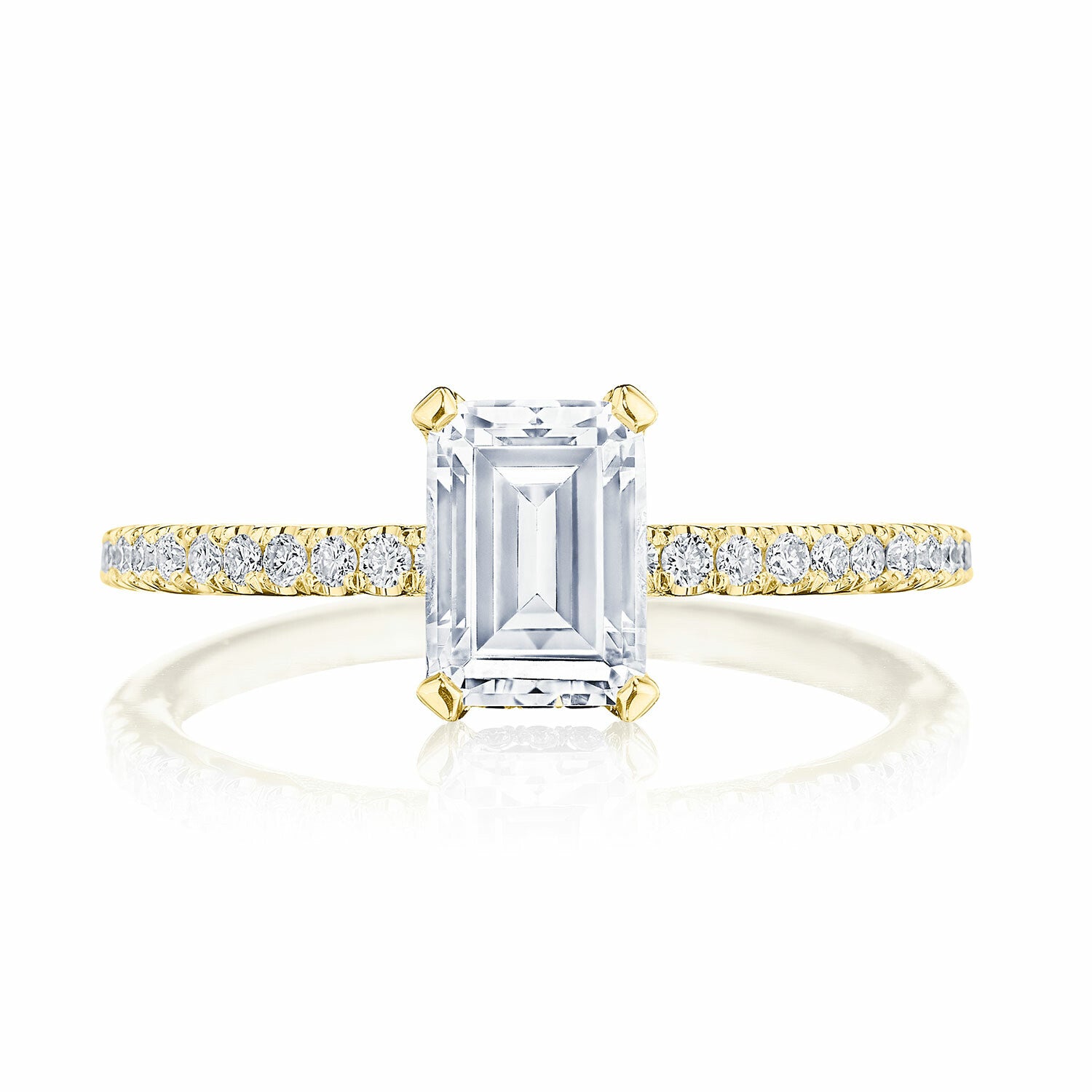 18KY Tacori Simply Tacori Emerald Solitaire Engagement Ring