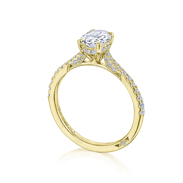 18KY Simply Tacori Oval Solitaire Engagement Ring