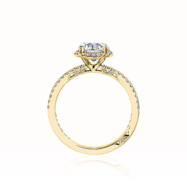 18KY Simply Tacori Cushion Bloom Engagement Ring