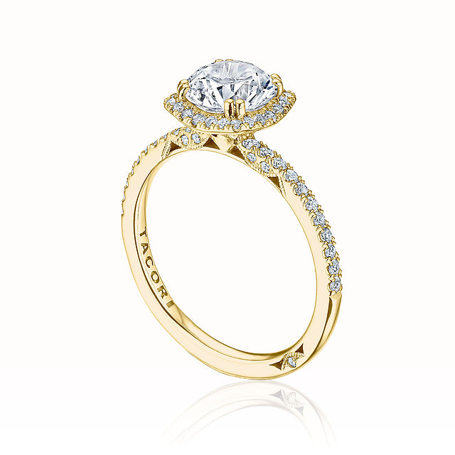 18KY Simply Tacori Cushion Bloom Engagement Ring
