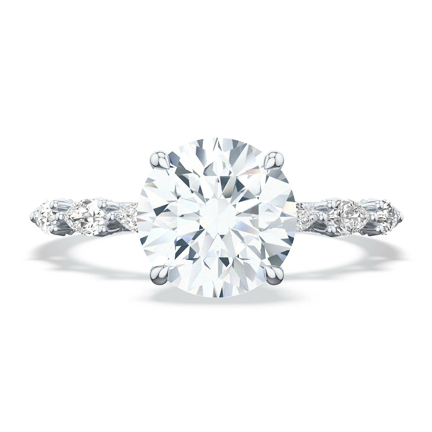 18KW Tacori Sculpted Crescent Round Engagement Ring
