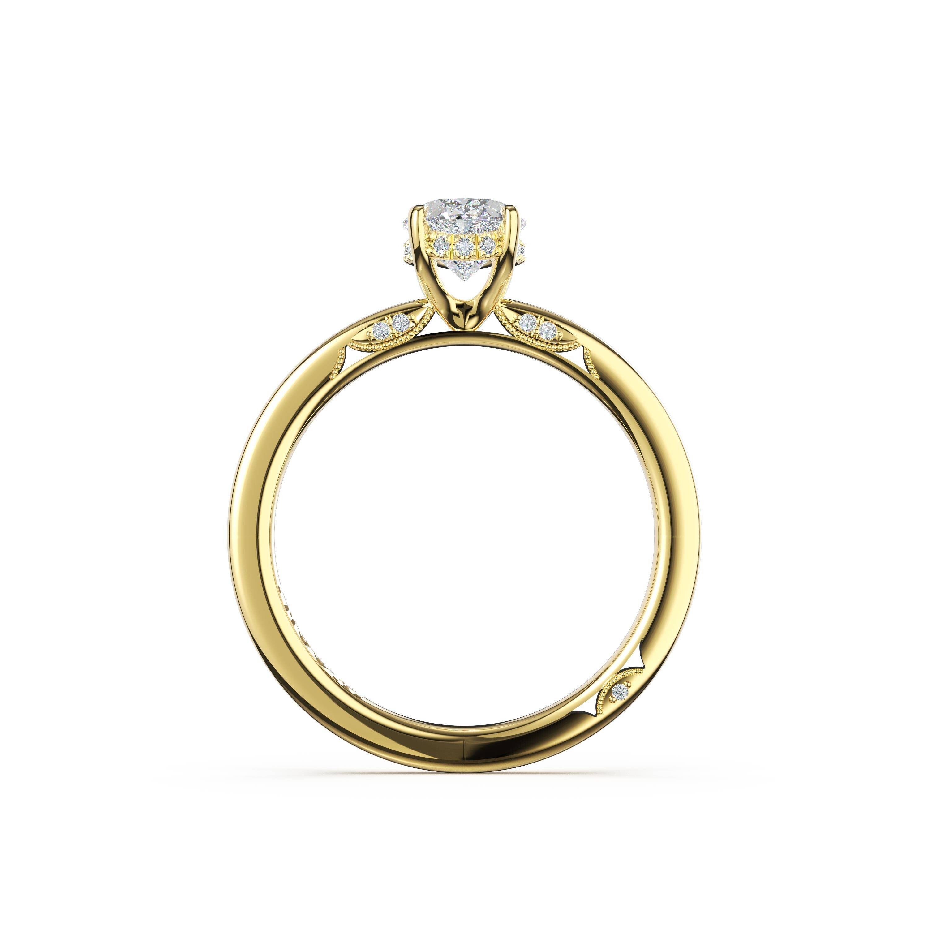18KY Tacori Simply Tacori Oval Solitaire Engagement Ring