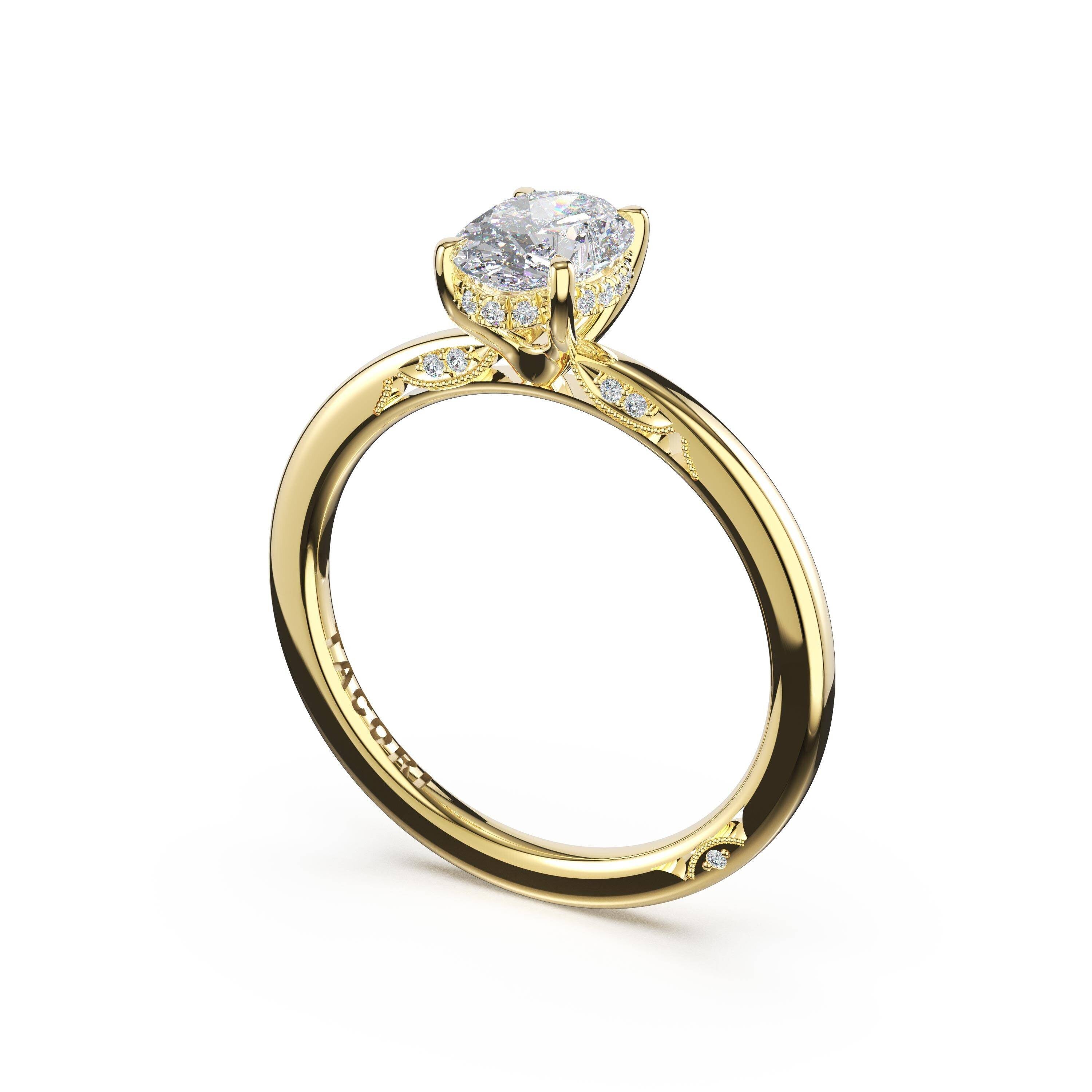 18KY Tacori Simply Tacori Oval Solitaire Engagement Ring