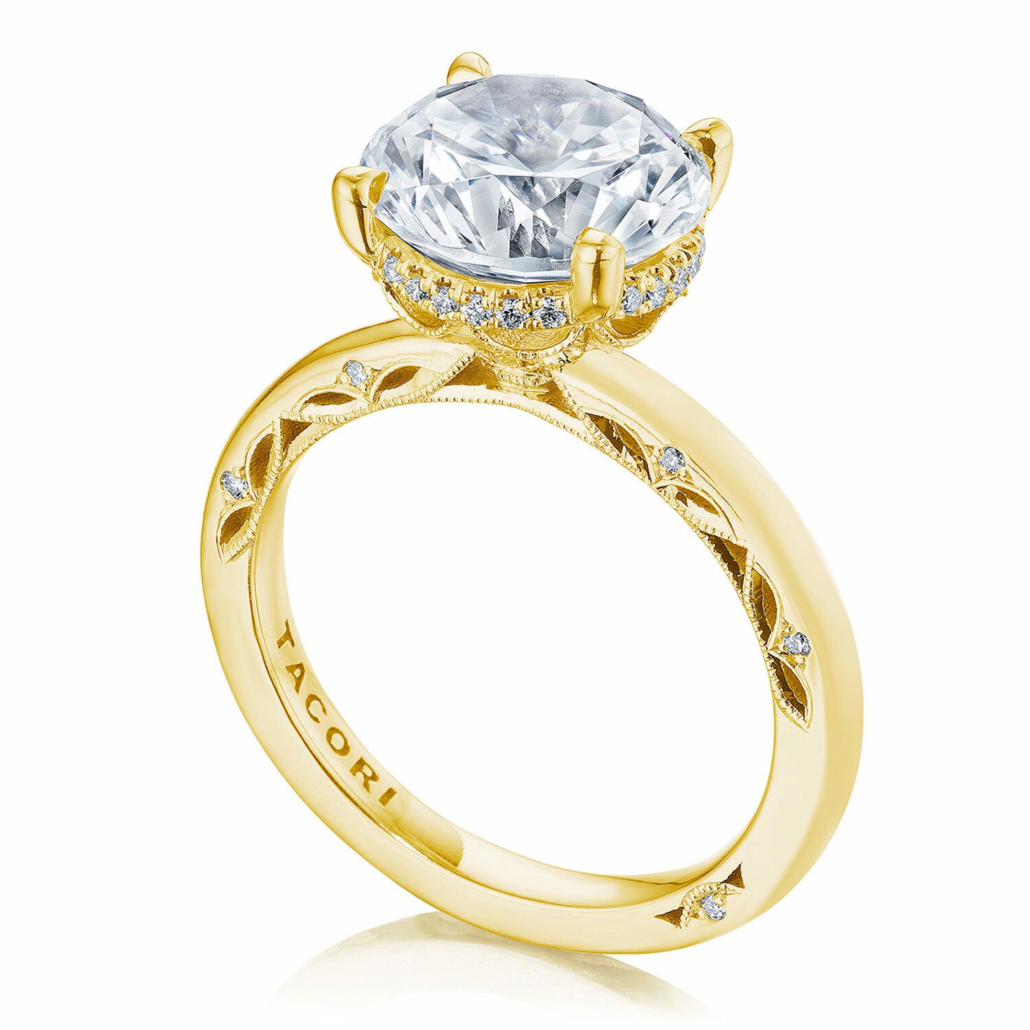 18KY Tacori Dantela Round Solitaire Engagement Ring