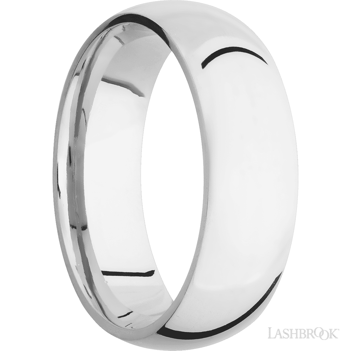 Lashbrook Cobalt Chrome 7mm High Polished Domed Wedding Band