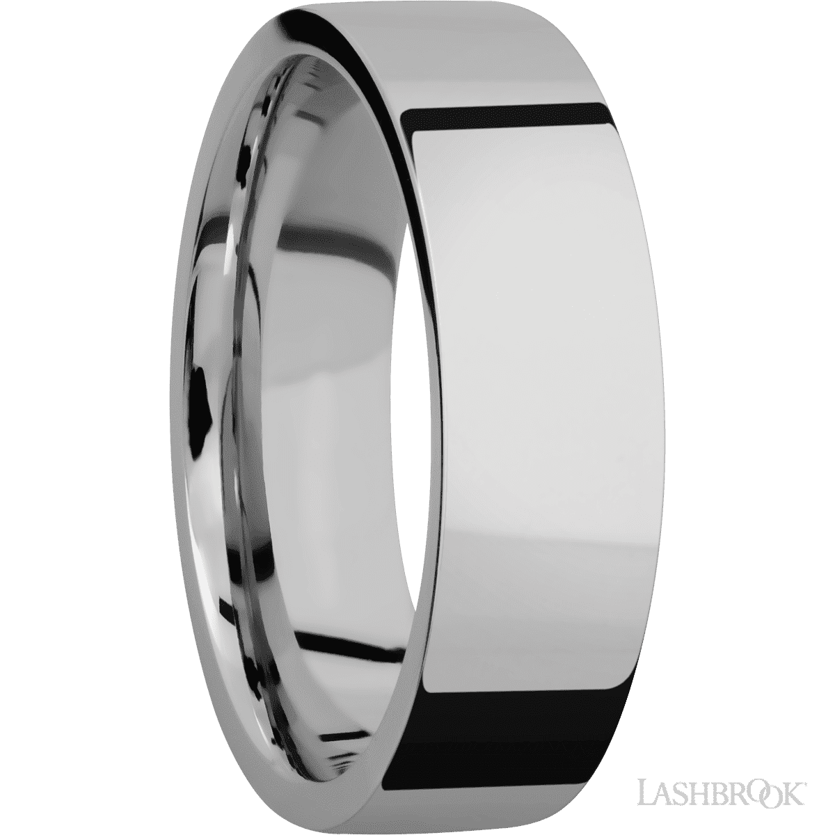 Lashbrook Titanium 7mm Flat Hight Polish Wedding Band