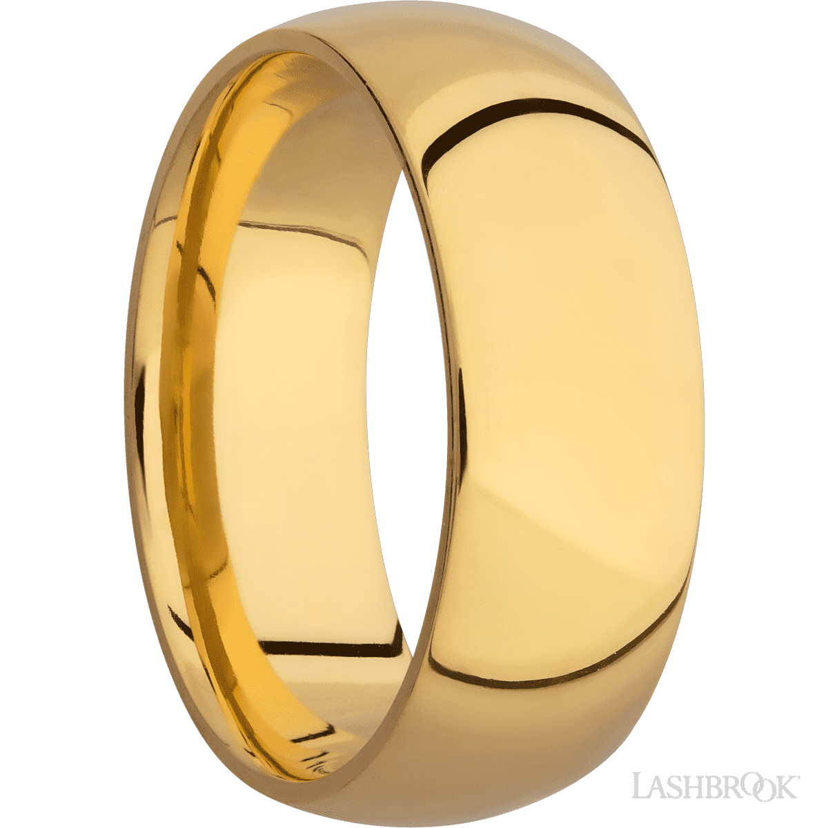 Lashbrook 14KY 8mm Domed High Polish Wedding Band