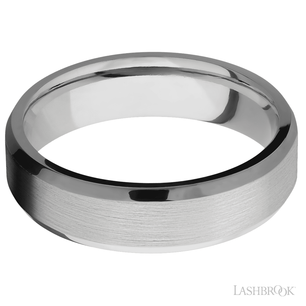 Lashbrook Titanium 6mm Satin High Bevel Wedding Band