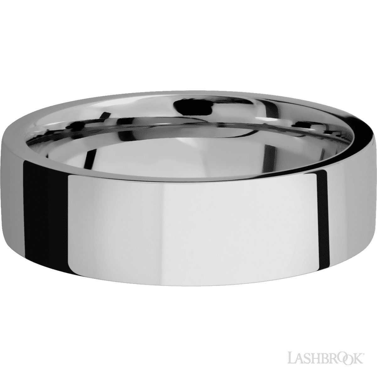 Lashbrook Titanium 7mm Flat Hight Polish Wedding Band