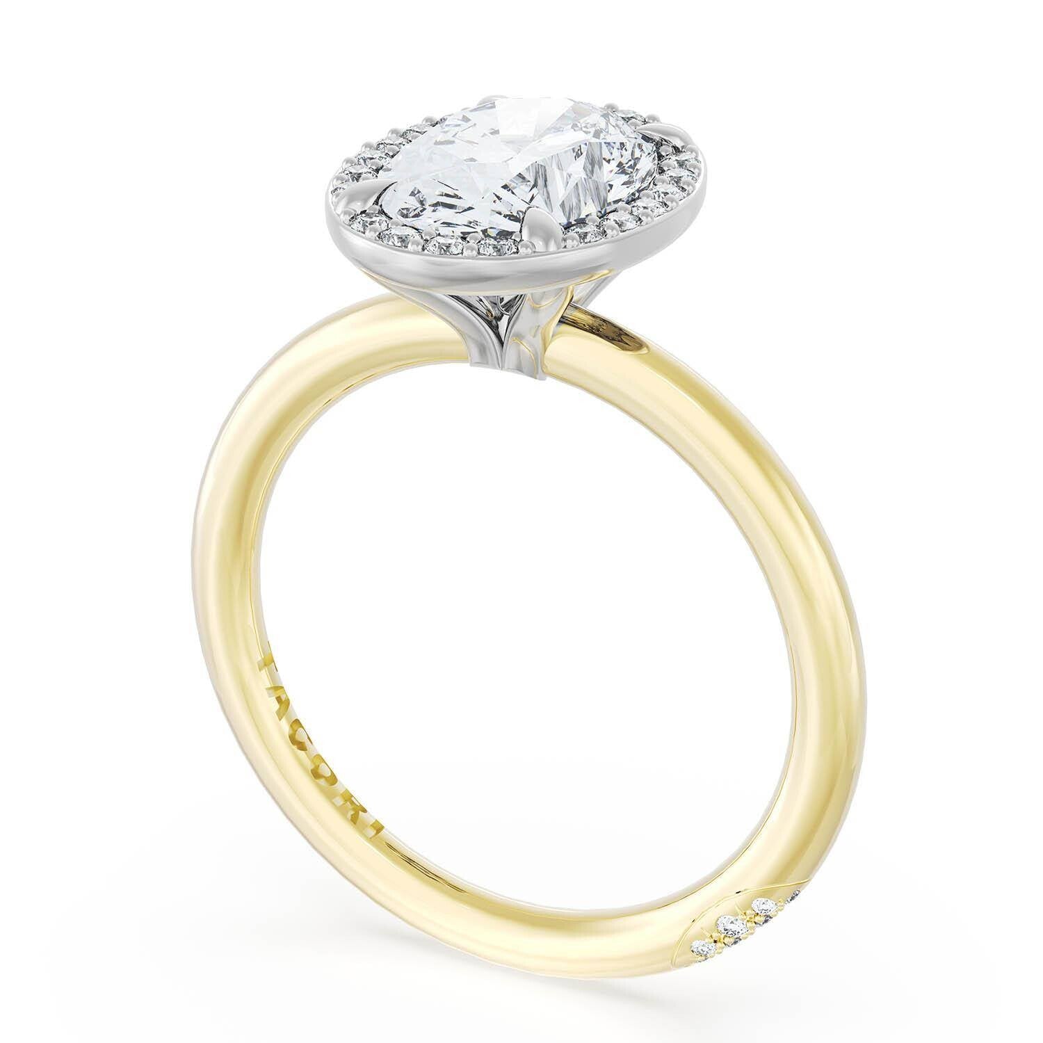 18KY/W Tacori Oval Bloom Engagement Ring