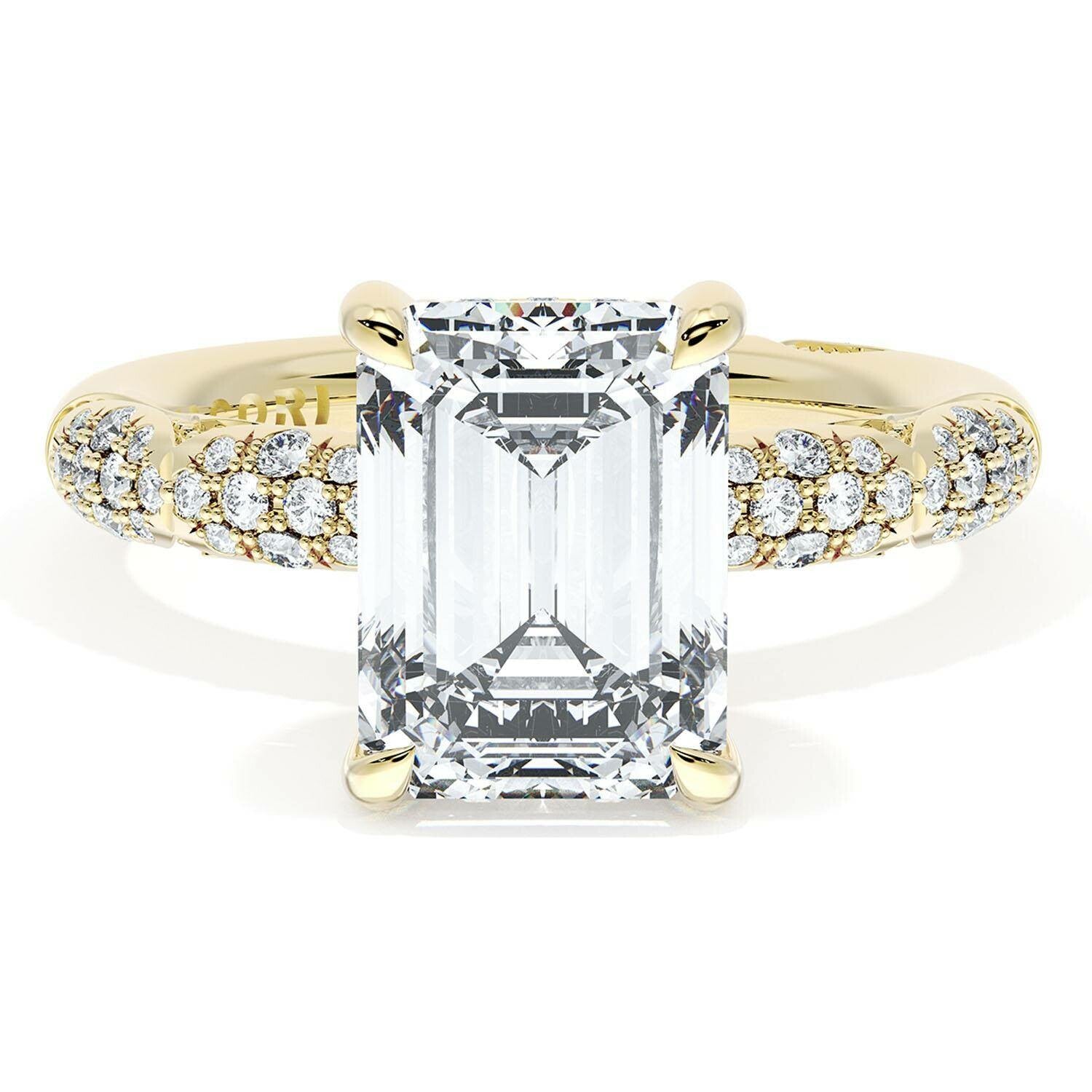 18KY Tacori Founder's Collection Emerald Bloom Engagement Ring