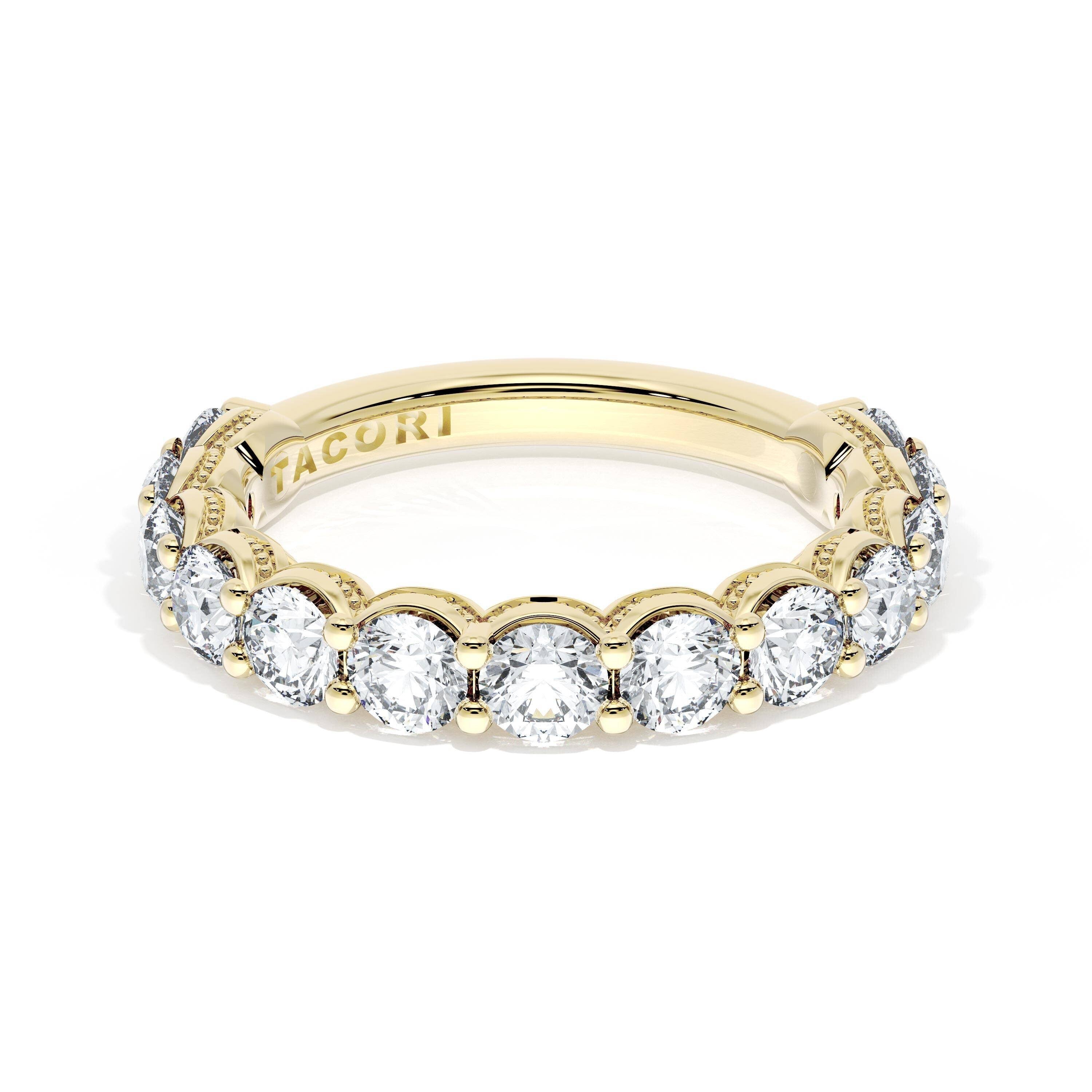 18K YELLOW GOLD FOUNDERS PRONG SET BAND