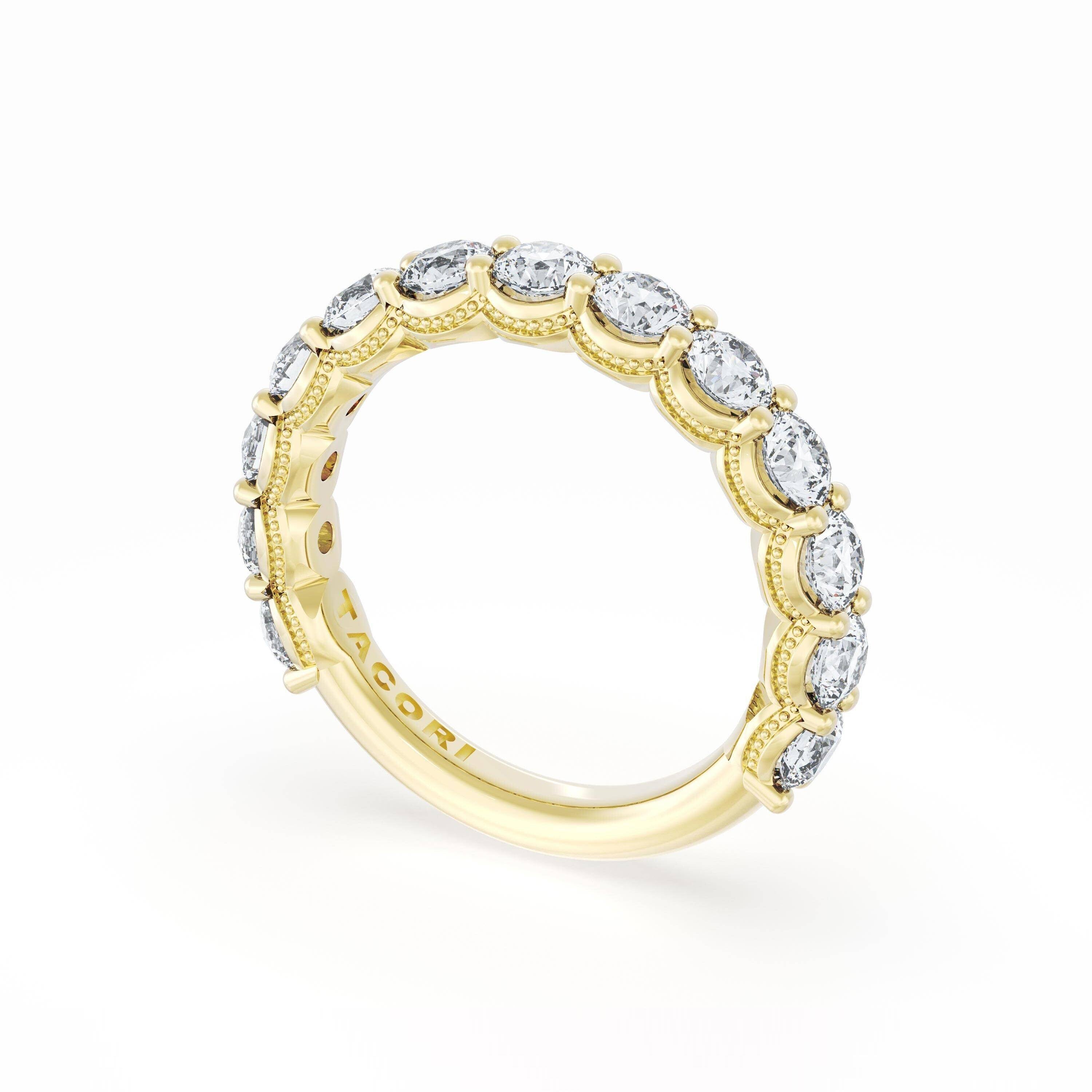 18K YELLOW GOLD FOUNDERS PRONG SET BAND