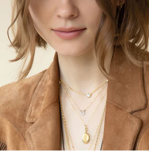 18KY Slim Oval "Eve" Gold Locket Necklace