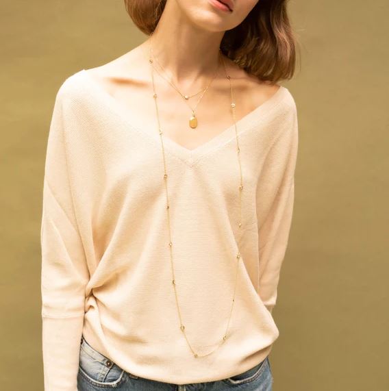 18KY Slim Oval "Eve" Gold Locket Necklace