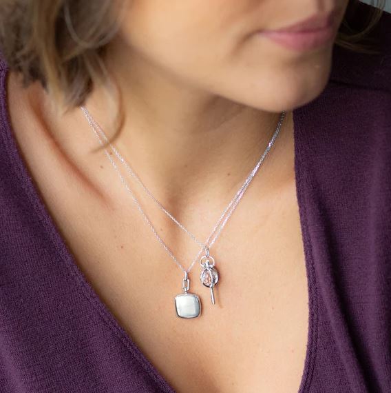 Sterling Silver Slim "Viv" Locket Necklace