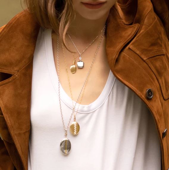 Sterling Silver Slim "Viv" Locket Necklace