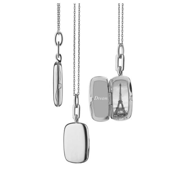 Sterling Silver Slim Rectangle "Dee" Locket Necklace