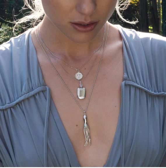 Sterling Silver Slim Rectangle "Dee" Locket Necklace