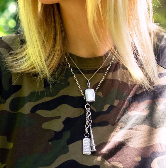 Sterling Silver Slim Rectangle "Dee" Locket Necklace