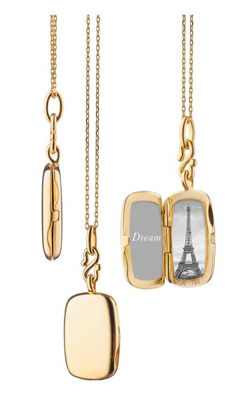 18KY Slim "Britt" Gold Locket Necklace