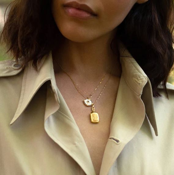 18KY Slim "Britt" Gold Locket Necklace