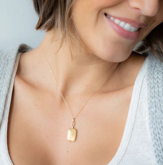 18KY Slim "Britt" Gold Locket Necklace