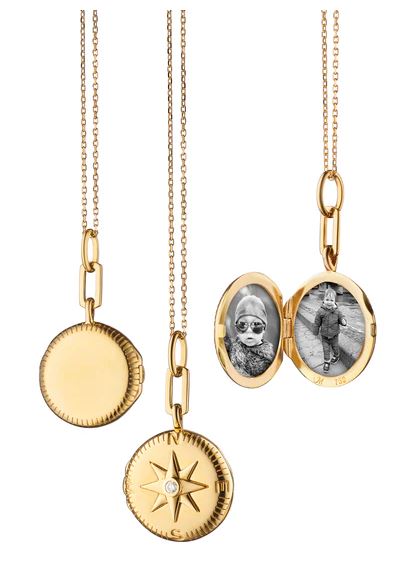 18KY "Adventure" CompaSS Gold Locket Necklace