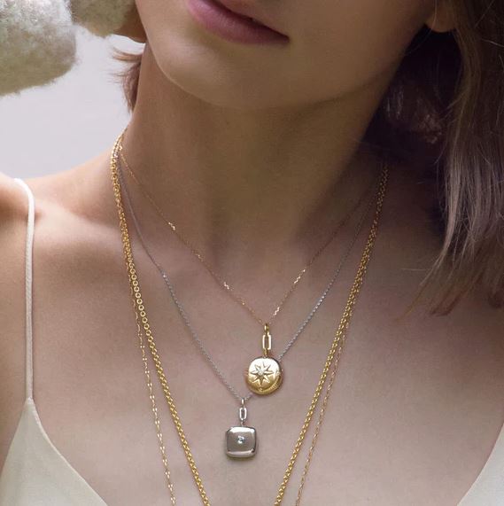 18KY "Adventure" CompaSS Gold Locket Necklace