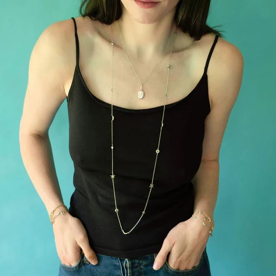 Sterling Silver Slim Pinstripe "Eve" Locket Necklace