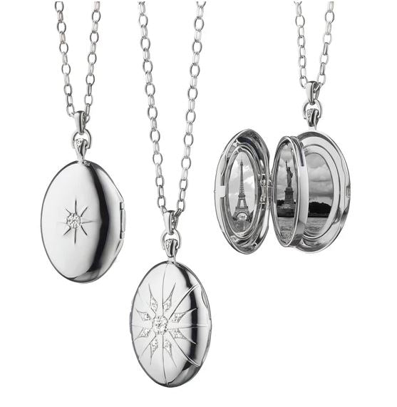 SS Four Image "Premier" Locket With Star Burst