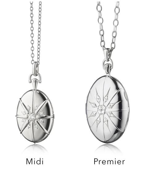 SS Four Image "Premier" Locket With Star Burst