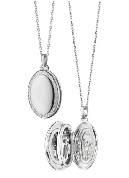 Sterling Silver The Four Image "Midi" Sapphire Locket