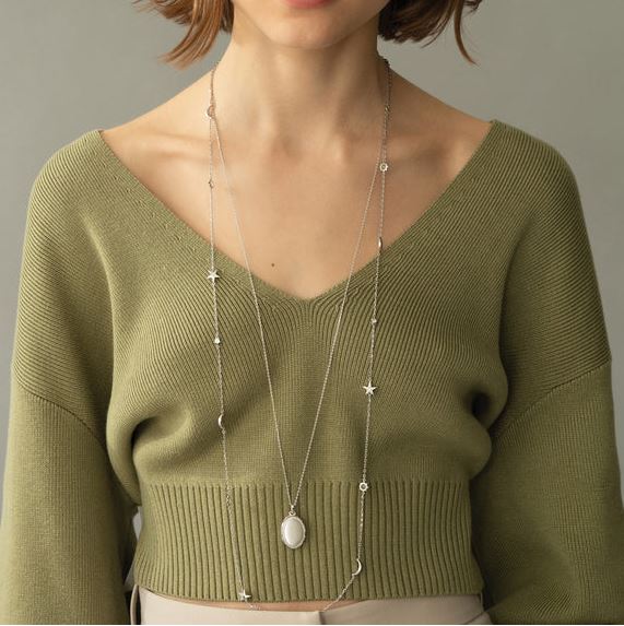 Sterling Silver The Four Image "Midi" Sapphire Locket