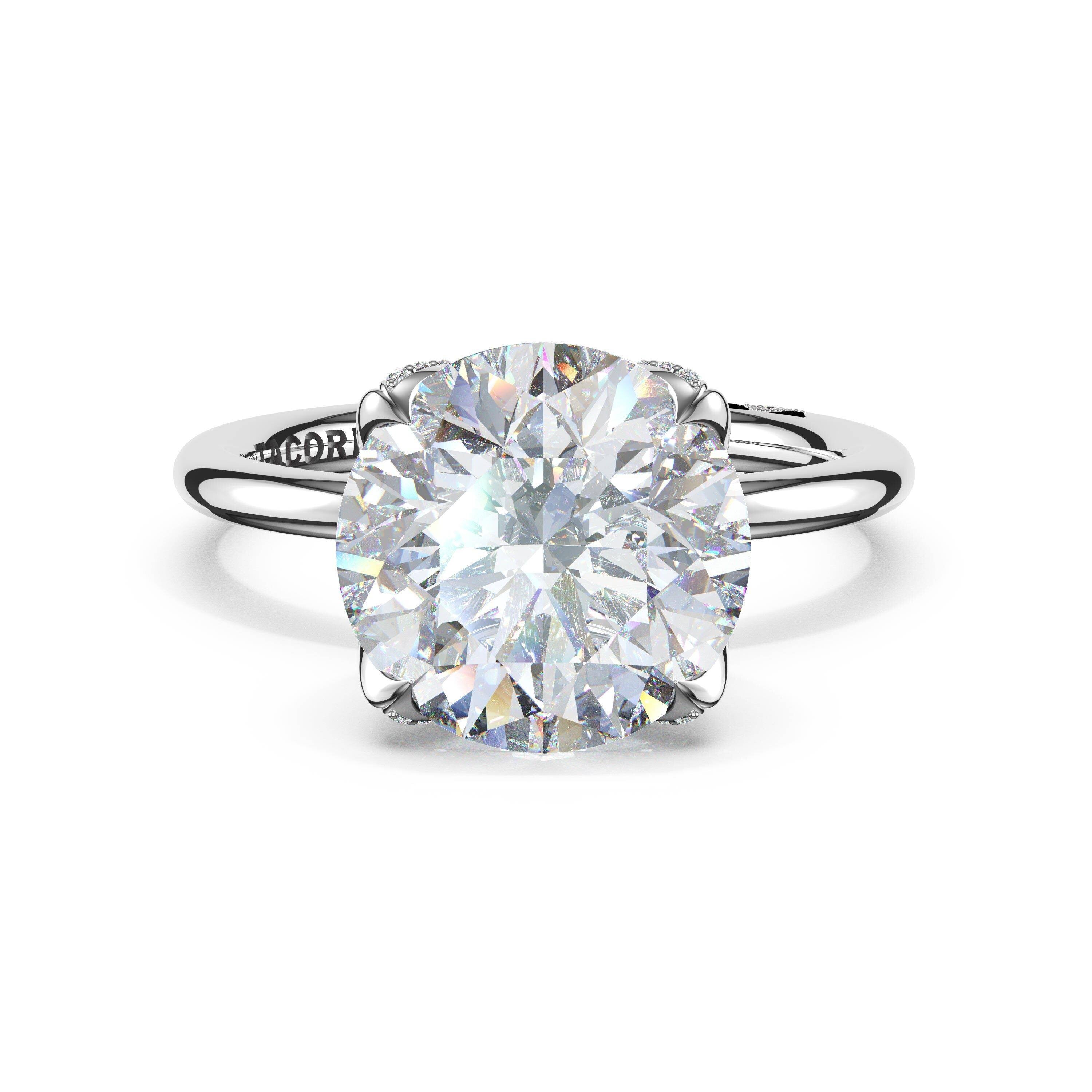 14KW Tacori Sculpted Crescent Engagement Ring with 2.01ct Round Lab Grown Diamond
