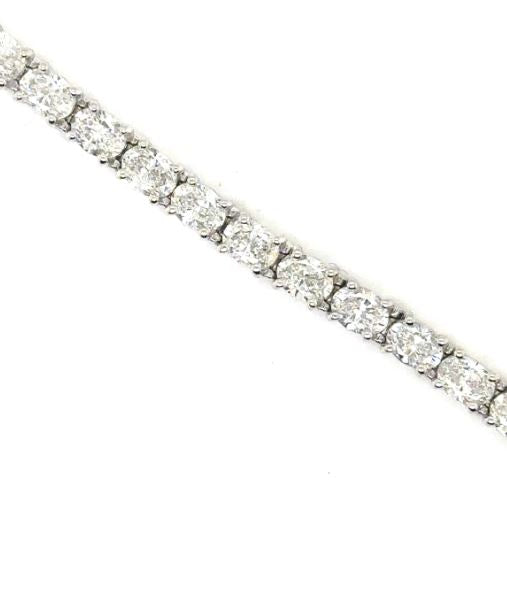 Platinum Oval East/West Diamond Line Bracelet