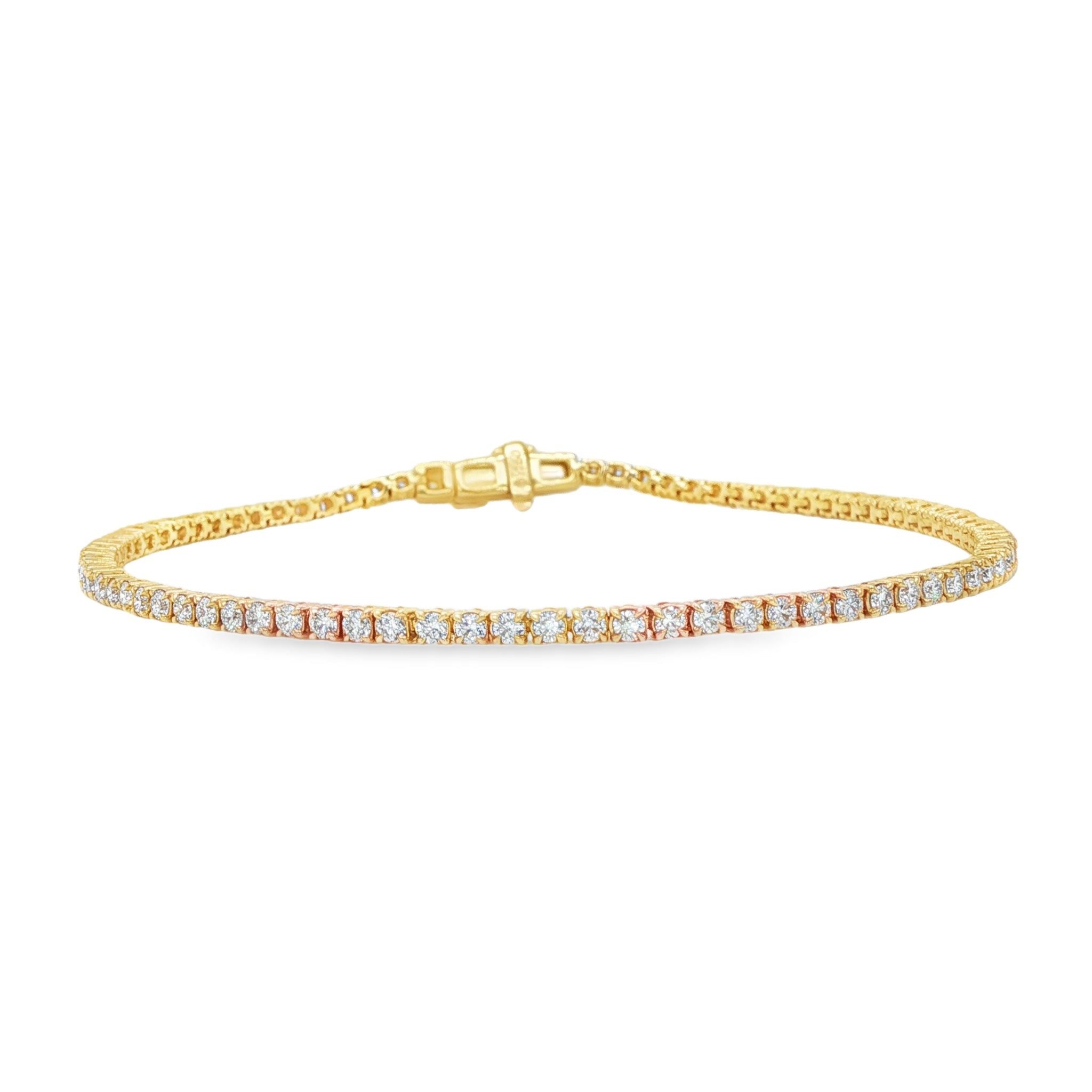 18KY ROUND DIAMOND LINE BRACELET