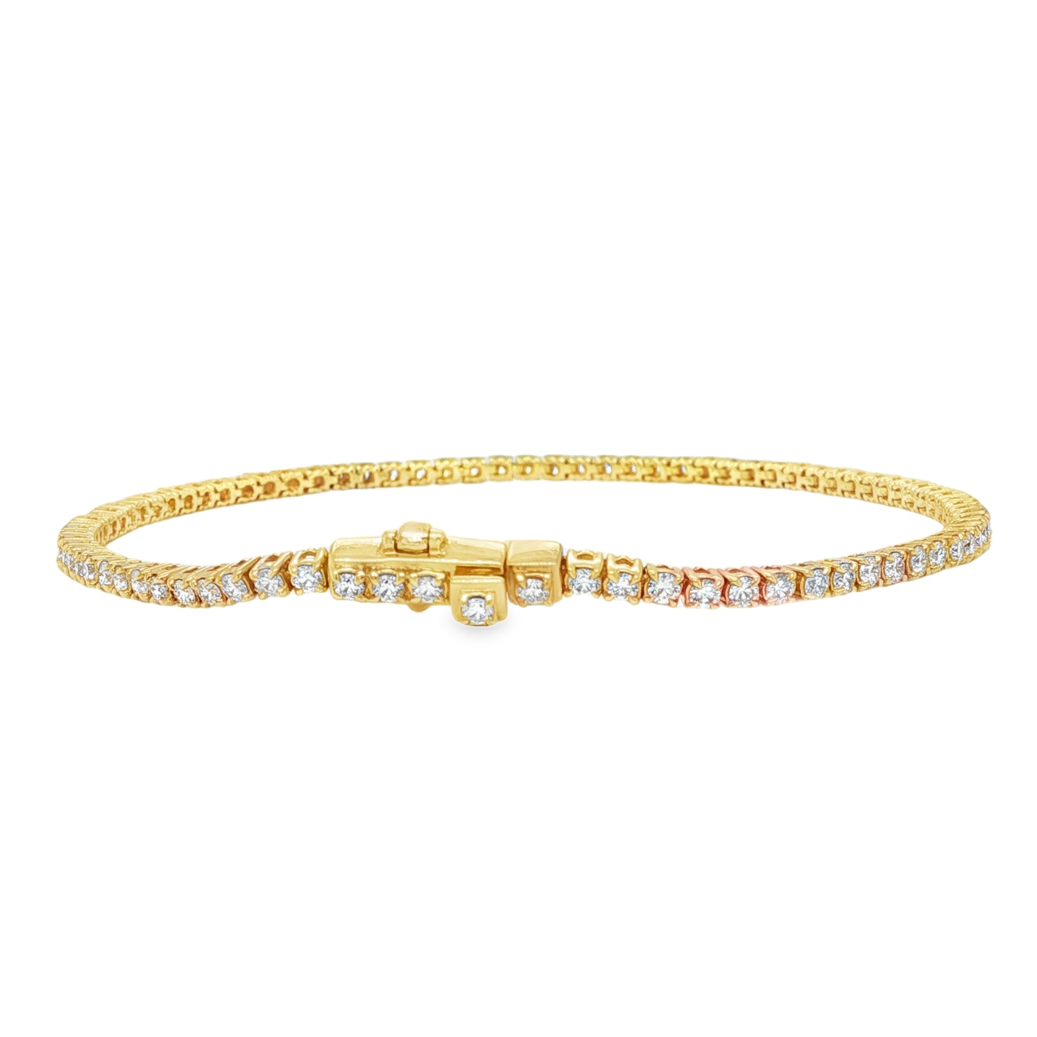 18KY ROUND DIAMOND LINE BRACELET