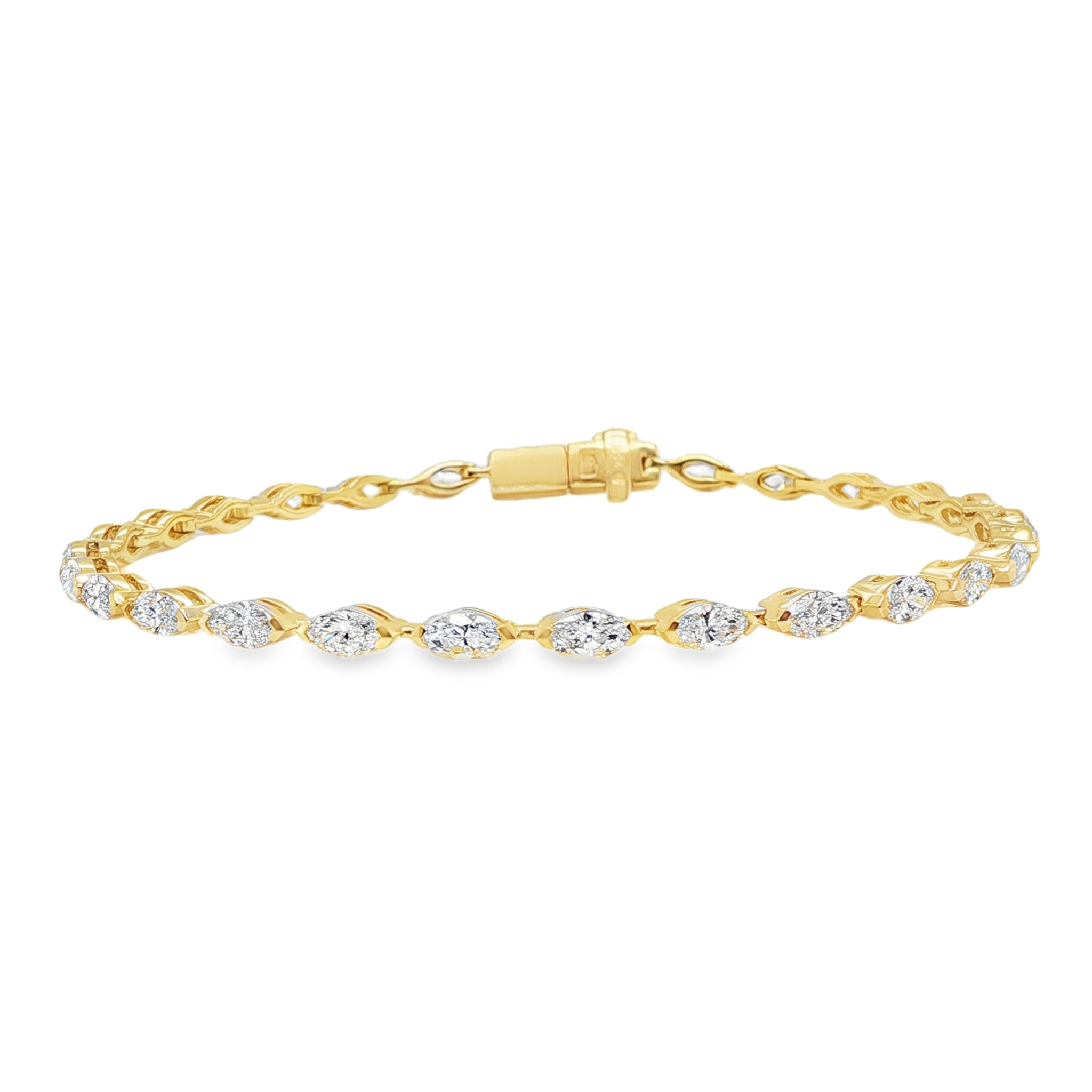 18KY MARQUISE DIAMOND LINE BRACELET
