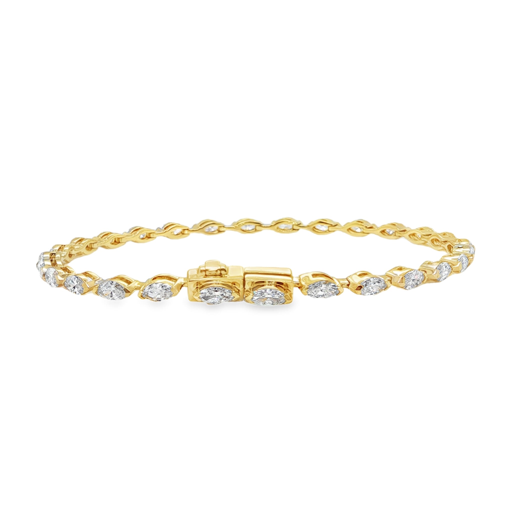 18KY MARQUISE DIAMOND LINE BRACELET