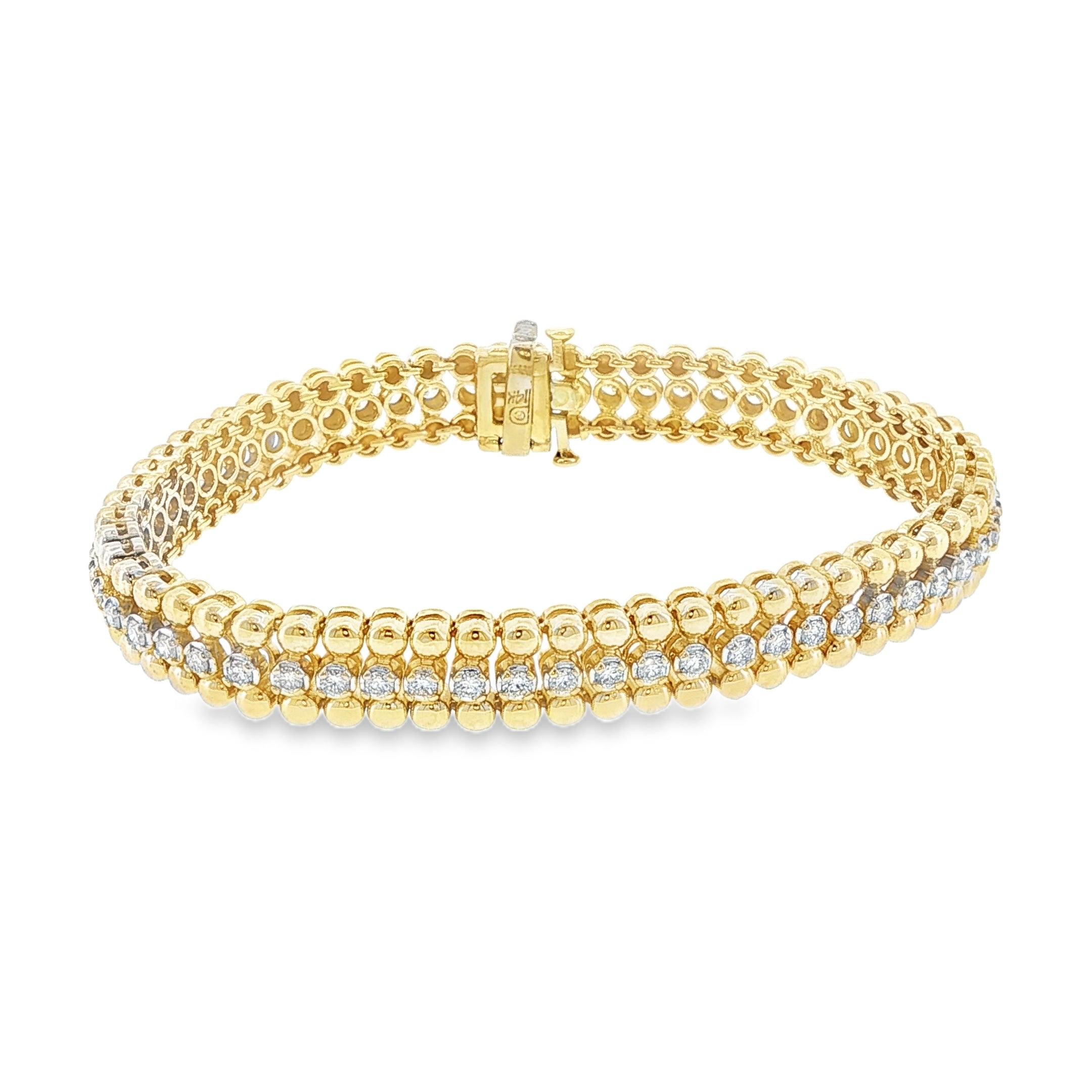 14K YG LINK DIAMOND BRACELET