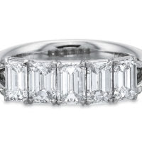 18KW Silkfit 5-Stone Emerald Cut Diamond Band