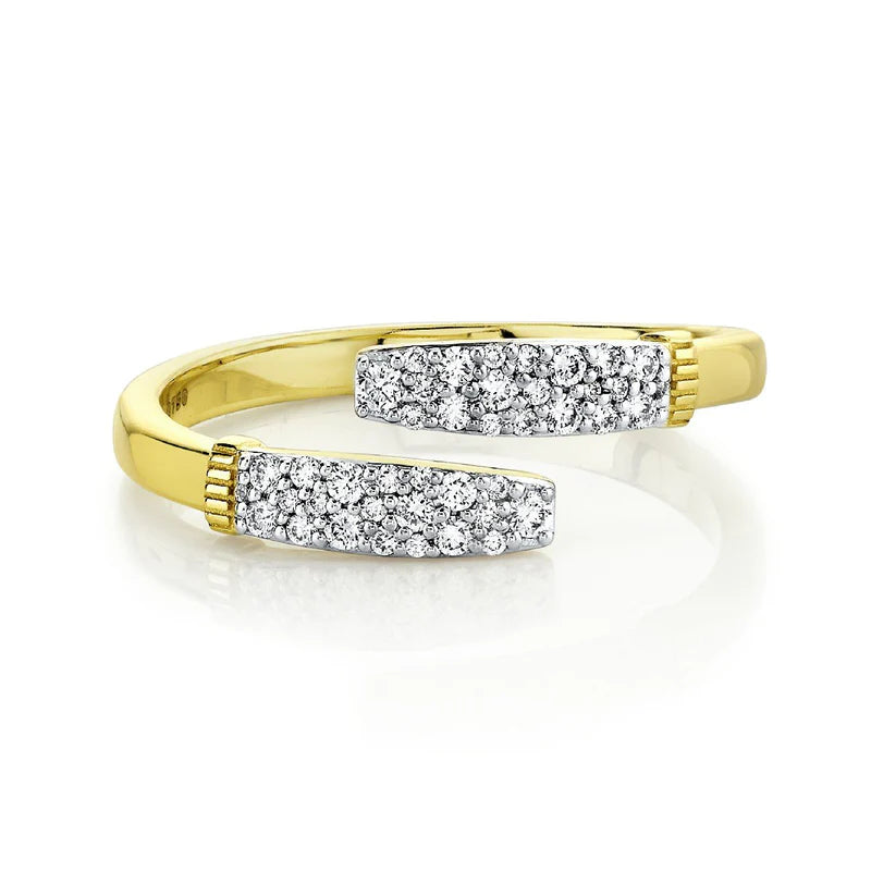 18KY Sloane Street Pave Diamond Bypass Ring