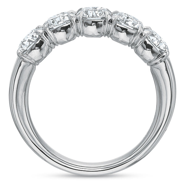 18KW Precision Set Silkfit 5-Stone Cushion Diamond Band