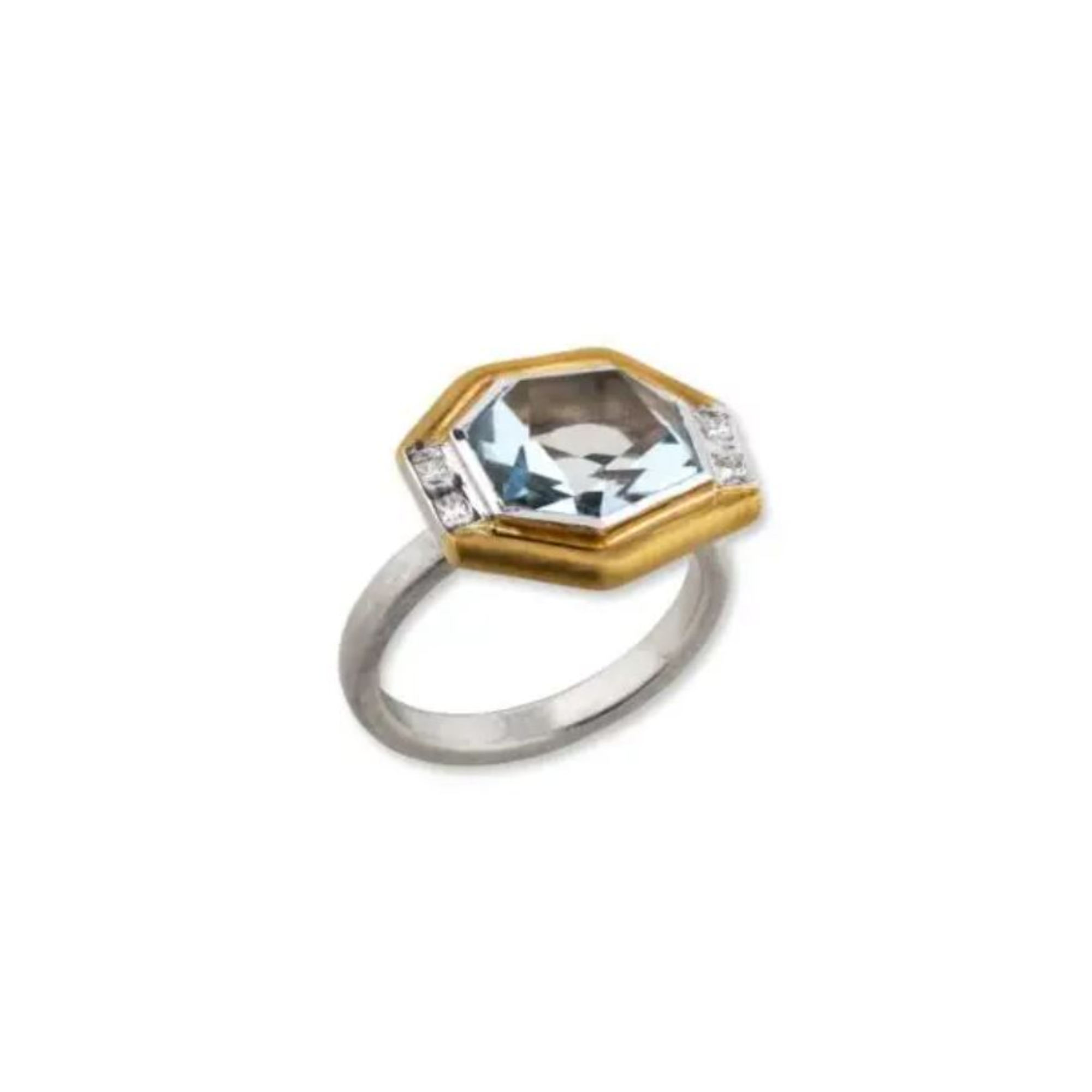 SS/24KY Blue Topaz Deco Ring