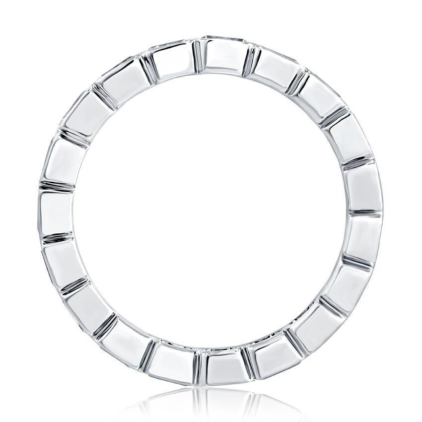 14KW A. Jaffe Emerald Cut Bezel Eternity Diamond Wedding Band