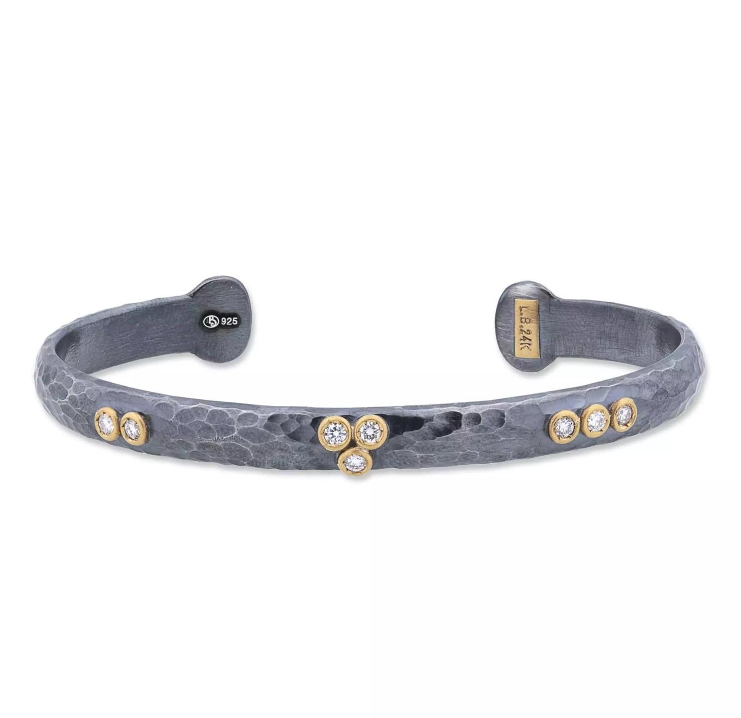 SS/24KY Lika Behar Random Walk Open Diamond Cuff Bracelet