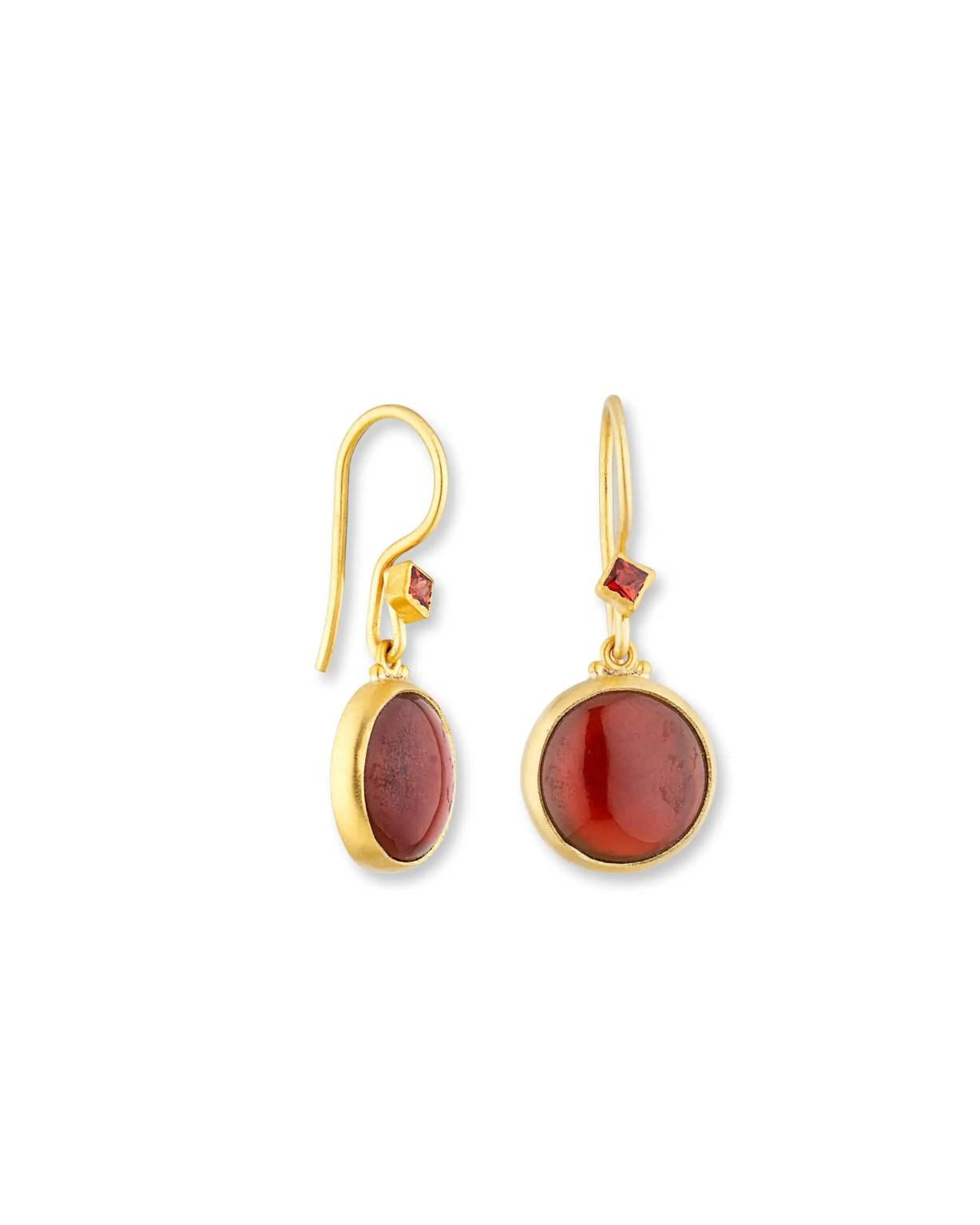 24KY Lika Behar Mara Garnet and Sapphire Drop Earrings