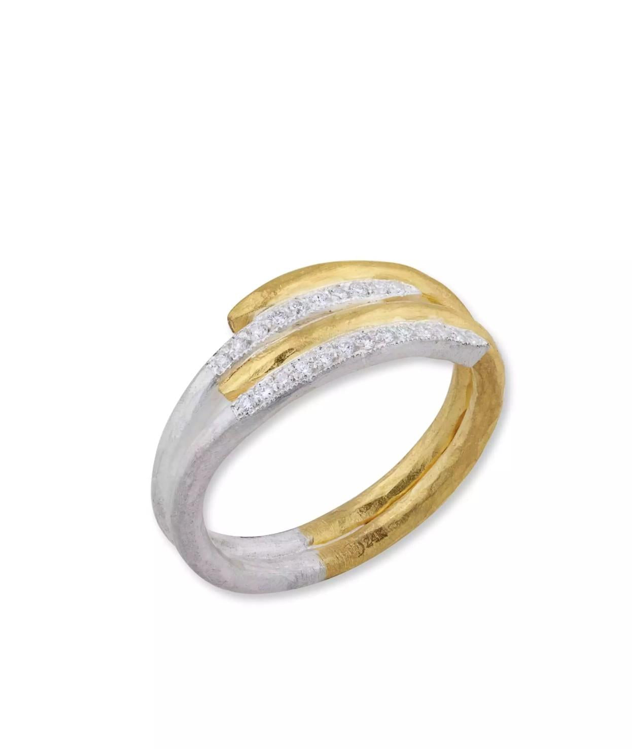 SS/24KY Lika Behar Zebra Four Layer Diamond Ring